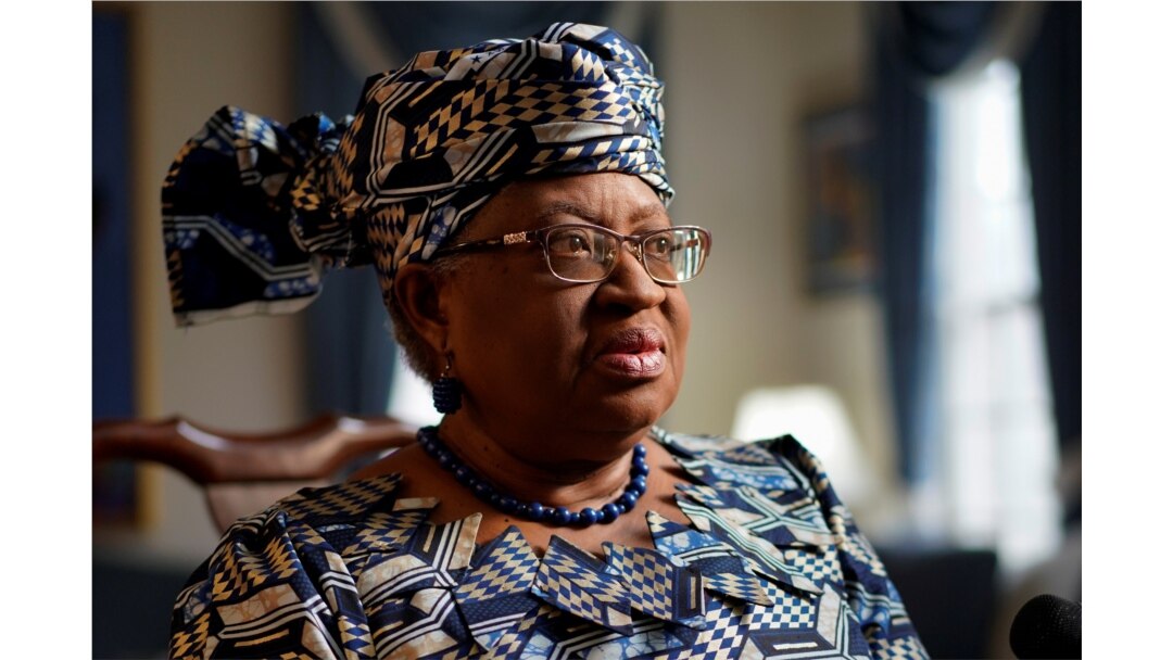 Incoming World Trade Organization President (WTO) Ngozi Okonjo-Iweala speaks during an interview with Reuters in Potomac, Maryland, Feb. 15, 2021.