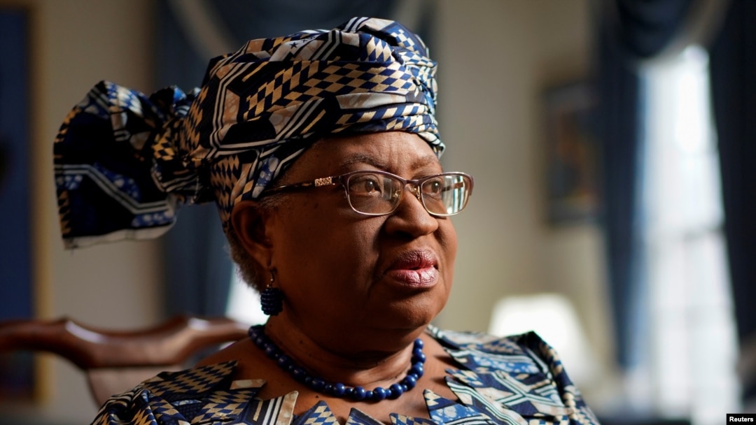 Incoming World Trade Organization President (WTO) Ngozi Okonjo-Iweala speaks during an interview with Reuters in Potomac, Maryland, Feb. 15, 2021.