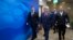 File - In this Sunday, March 11, 2018 file photo Israeli Prime Minister Benjamin Netanyahu, escorted by his spokesman David Keyes, left, arrives for the weekly cabinet meeting at his office in Jerusalem. An Israeli opposition lawmaker on Sunday called on Netanyahu to dismiss his ambassador to the United States Ron Dermer for failing to report sexual assault allegations against a top Netanyahu aide
