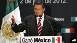 Enrique Peña Nieto celebra su triunfo en las elecciones presidenciales mexicanas de este domingo.