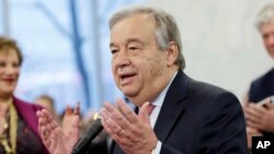 Antonio Guterres, nouveau secrétaire général des Nations unies, 3 janvier 2017. 