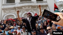 FILE: Tunisia opposition protest against President Kais Saied, in Tunis. Taken 5.15.2022