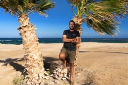 Abdulrahman Abdelfattah, 28, a Red Sea SCUBA dive guide in Marsa Matruh, an Egyptian resort town, Nov. 9, 2020. (Hamada Elrasam/VOA)