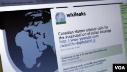 Halaman Twitter WikiLeaks. Situs WikiLeaks terus membocorkan kabel-kabel diplomatik rahasia Deplu AS.