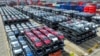 FILE - BYD electric cars wait to be loaded on a ship at Suzhou Port in China's eastern Jiangsu province, Sept. 11, 2023. Over the past year, companies such as EV giant BYD have made inroads in markets from Southeast Asia to Latin America and Africa. 