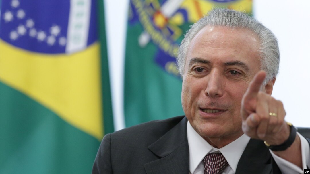 FILE - The administration of Brazilian President Michel Temer has been cautious in reacting to the U.S. election, but officials have acknowledged that the country's incipient recovery could suffer if Donald Trump makes good on his promises to limit trade.