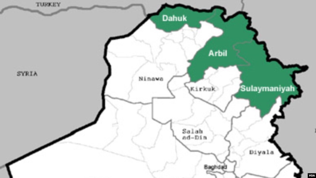 نه‌خشه‌ی کوردستانی عێراق