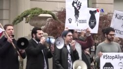 «Պատմության շիտակ կողմը»՝ Ամերիկահայերի ցույցը Ադրբեջանի դեսպանատան առջեւ