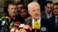 In this photo released by the Syrian official news agency SANA, United Nations special envoy to Syria Staffan de Mistura, speaks during a press conference in Damascus, Syria, Nov. 11, 2014. 
