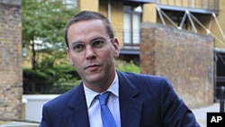 Chief executive of News Corporation Europe and Asia, James Murdoch, arrives at the News International headquarters in London, July 19, 2011 (file photo)