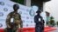 Military and police stand guard as West African leaders meet to discuss transitional roadmap for Mali, Burkina Faso and Guinea, in Accra, Ghana. Taken 7.3.2022