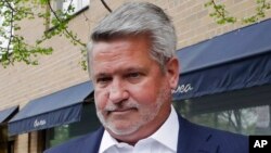 FILE - Bill Shine, who at the time was co-president of Fox News, leaves a New York restaurant, April 24, 2017. President Donald Trump on July 5, 2018, named Shine as director of White House press and communications. 
