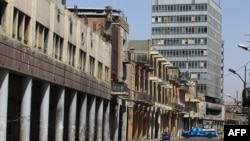 A picture taken on June 11, 2020 shows an empty street in Baghdad, Iraq.