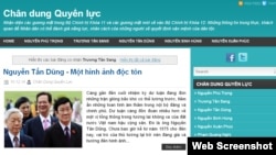 The website "Portrait of Power" or Chan Dung Quyen Luc in Vietnamese.
