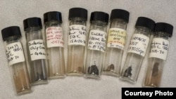 Vials of the long lost lunar samples. (Vial of the long lost lunar samples. (Credit: Lawrence Berkeley National Laboratory/Roy Kaltschmidt) 