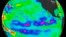 FILE - Oceanographic satellite released by NASA April 21, 2008, depicts a La Nina blanketing the Pacific Ocean near the equator. 