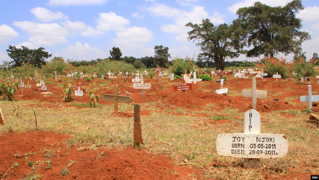 View of the temporary section of Nairobi's Langata Cemetery, October 4, 2012. (Jill Craig / VOA)