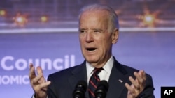 U.S. Vice President Joe Biden speaks at the annual Atlantic Council Energy and Economic Summit in Istanbul, Turkey, Saturday, Nov. 22, 2014. 