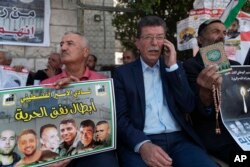FILE -Qadoura Fares, head of the Prisoners Club, which represents current and former Palestinian prisoners, in the West Bank city of Ramallah, September 14, 2021.