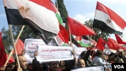 Los acontecimientos en Egipto dieron lugar a esta manifestación en Gaza que además abogó por la unidad de los palestinos.