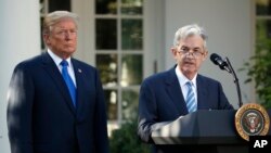 El miembro de la junta de la Reserva Federal, Jerome Powell, habla después de que el presidente Donald Trump lo anunció como su candidato para el próximo presidente de la Reserva Federal en Washington, el 2 de noviembre de 2017.