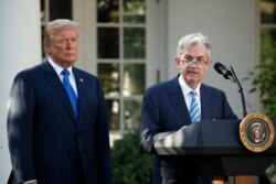 FILE - Federal Reserve board member Jerome Powell speaks after President Donald Trump announced him as his nominee for the next chair of the Federal Reserve in the Rose Garden of the White House in Washington, Nov. 2, 2017.