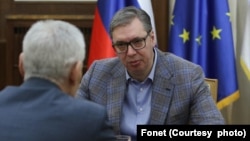 Sastanak predsednika Srbije Aleksandra Vučića i ambasadora Ruske Federacije u Srbiji Aleksandra Bocan Harčenka (Fonet / Milica Vučković)