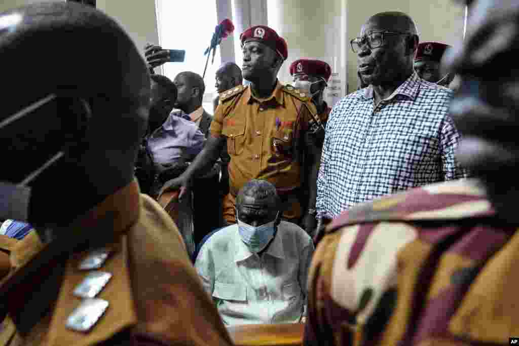 Ugandan opposition leader and four-time presidential candidate Kizza Besigye appears in a civilian court in Kampala, Uganda.