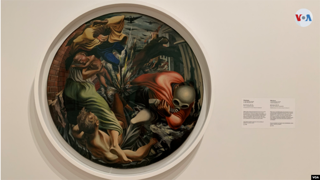 David Alfaro Siqueiros fue el más radical de los principales muralistas mexicanos. Llamó a sus colaboradores &quot;el Bloque de Pintores Murales&quot; e incluía a los artistas Luis Arenal, Philip Guston, Reuben Kadish y Fletcher Martin. Está obra es de&nbsp;Philip Guston: Bombardeo, 1937&ndash;38.