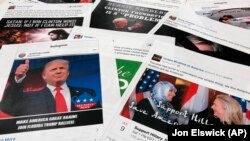 U.S. -- Some of the Facebook and Instagram ads linked to a Russian effort to disrupt the American political process and stir up tensions around divisive social issues, released by members of the U.S. House Intelligence committee, are photographed in Washington Post.