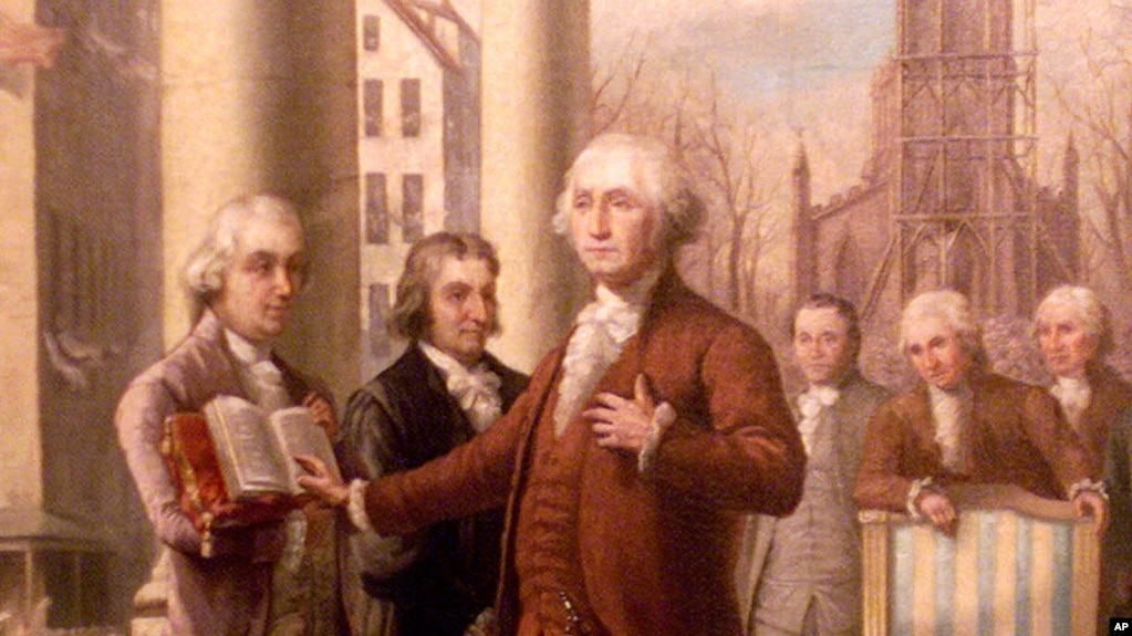 Фрагмент картины 1889 года с изображением инаугурации первого президента США Джорджа Вашингтона.