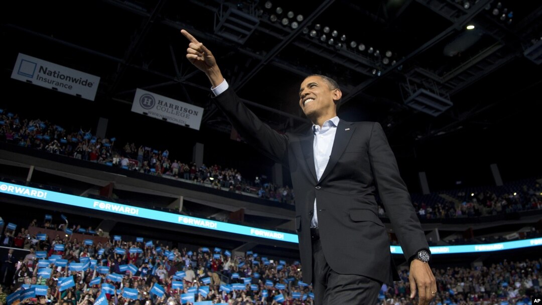 Presiden Barack Obama saat berkampanye di Columbus, Ohio. (Foto: AP)