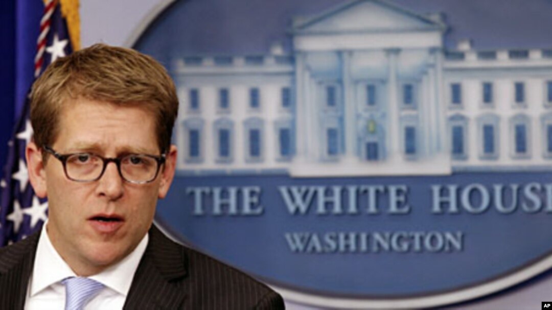 U.S. White House Press Secretary Jay Carney in the briefing room in Washington, January 18, 2012.
