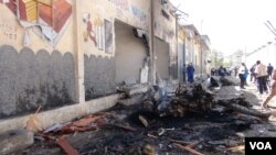 Une explosion à Mogadiscio, 5 mai 2017.