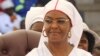 FILE - President Robert Mugabe's wife, Grace Mugabe, looks on during a national church interface rally in Harare, Zimbabwe, Nov. 5, 2017.