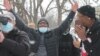 Kenneth Nixon gestures after being released from prison in Ionia, Michigan. (Courtesy of WMU-Cooley Law School) 