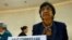 U.N. High Commissioner for Human Rights Navi Pillay arrives for the 21st Special Session of the Human Rights Council on the human rights situation in the Palestinian Territories at the United Nations Office in Geneva, July 23, 2014. 