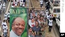 Manifestion de partisans du président Ali Bongo à Libreville.