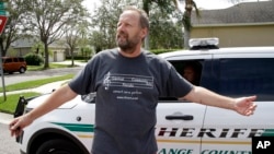 Eric Paddock, brother of Las Vegas gunman Stephen Paddock, speaks to members of the media near his home, Oct. 2, 2017, in Orlando, Fla. 