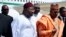 Nigeria's President Goodluck Jonathan (C) on visit to Borno state, March 7, 2013