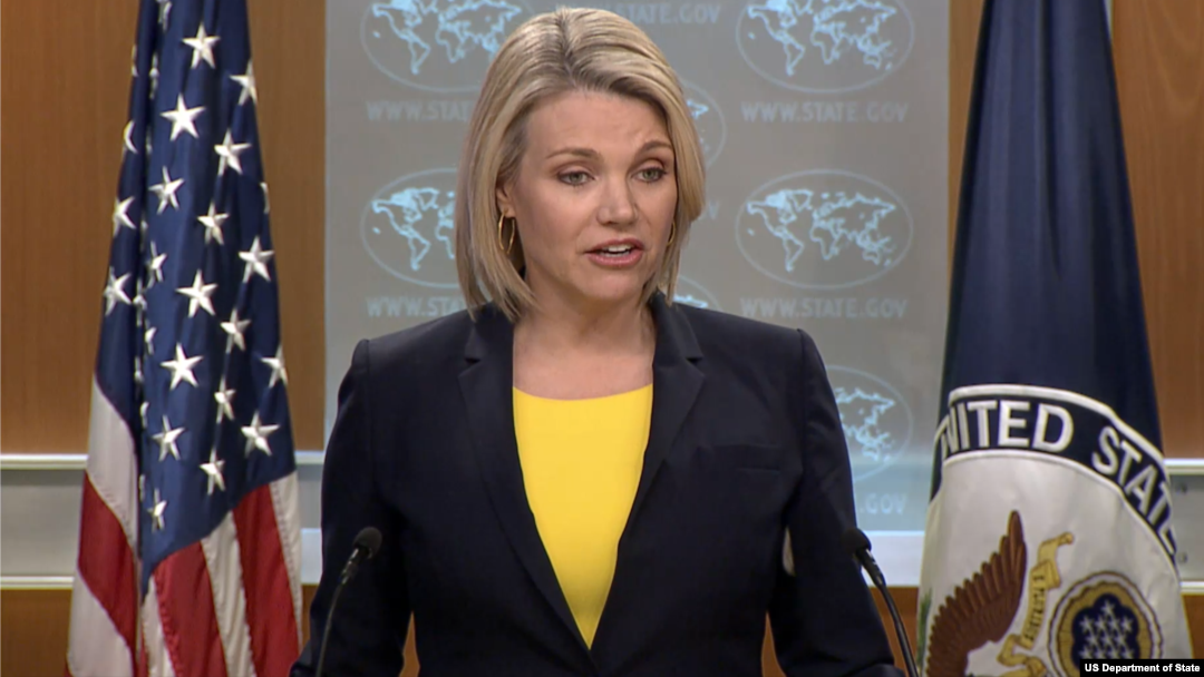 Juru bicara Departemen Luar Negeri AS, Heather Nauert 