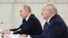 FILE - Russian President Vladimir Putin and Belarusian President Alexander Lukashenko attend a meeting at the Kremlin in Moscow, Russia April 6, 2023. Sputnik/Mikhail Klimentyev/Kremlin via REUTERS