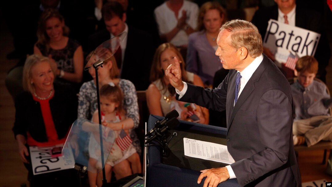 Mantan Gubernur New York George Pataki yang mengumumkan pencalonannya untuk bersaing dalam Capres Partai Republik, hari Kamis (28/5).