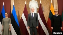 Primeros ministros de los Países Bálticos reunidos en Riga, Letonia, el 4 de febrero de 2022.
