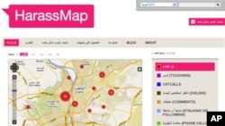 Screenshot of harassmap.org - a new website designed to help fight sexual harassment on the streets of Cairo