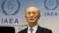 FILE - Director General of the International Atomic Energy Agency, IAEA, Yukiya Amano of Japan, addresses the media during a news conference in Vienna, Austria, Nov. 22, 2018.