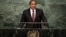 FILE - Tanzania's President Jakaya Mrisho Kikwete addresses the 70th session of the United Nations General Assembly, at U.N. Headquarters, Sept. 29, 2015.