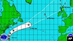 Predicted track of Hurricane Katia, Sep 7, 2011