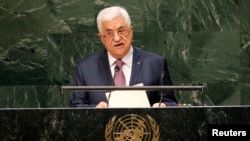 FILE - Palestinian President Mahmoud Abbas addresses the 69th United Nations General Assembly at the U.N. Headquarters in New York September 26, 2014. 