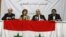 From left, Ahmed Ramadan, Bassma Kodmani, Abdulbaset Sieda and Imad Aldeen Rashid speak as a group of Syrian opposition members announced a Syrian National Council in Istanbul, Turkey (September 15, 2011).